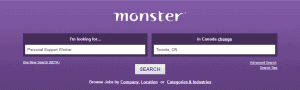 Searching for PSW jobs on Monster.ca