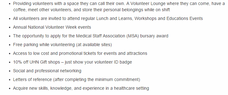 Benefits of becoming a volunteer with UHN
